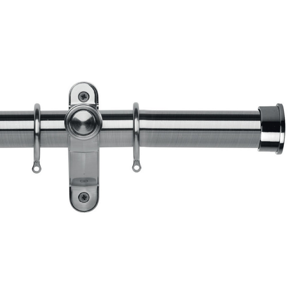 35mm End Cap Complete Pole Set - Brushed Silver