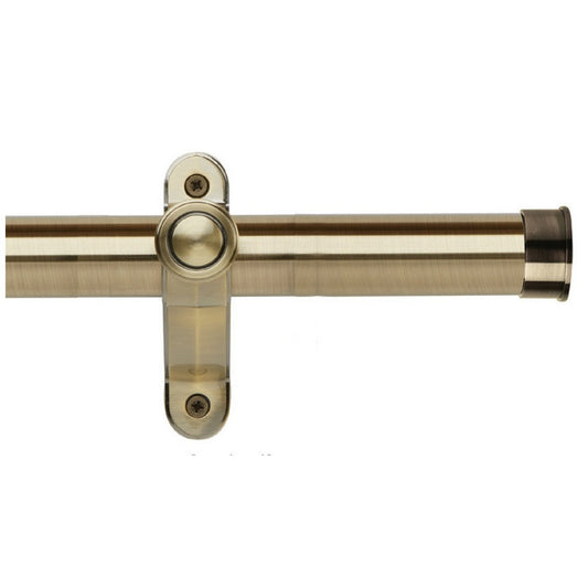 50mm End Cap Eyelet Pole Set - Burnished Brass