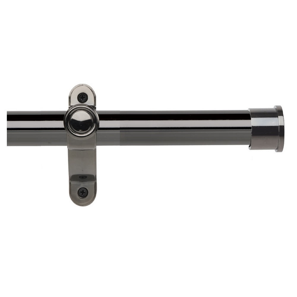 35mm End Cap Eyelet Pole Set - Black Nickel