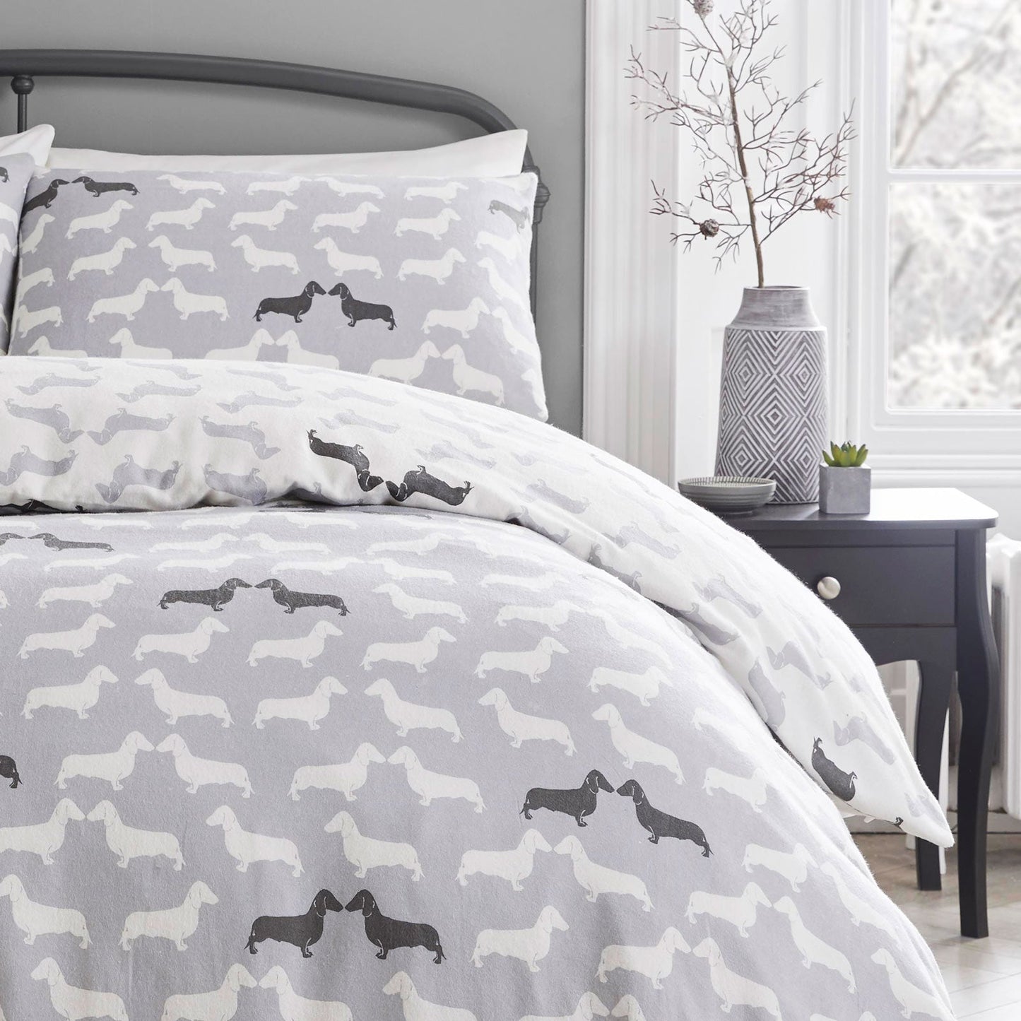 Dudley Love Duvet Cover Set - Grey