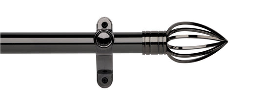 35mm Caged Spear Eyelet Pole Set - Black Nickel
