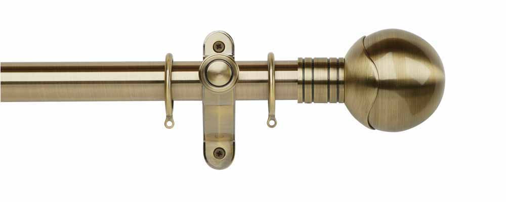 35mm Orb Complete Pole Set - Burnished Brass