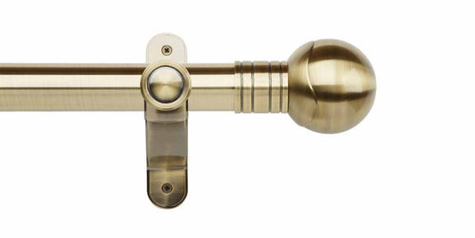 50mm Orb Eyelet Pole Set - Burnished Brass