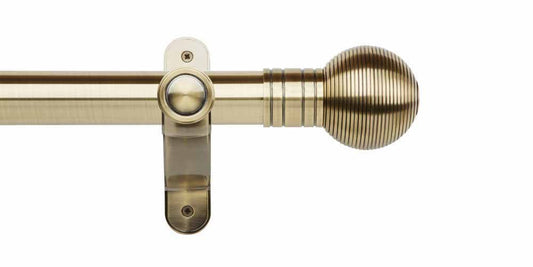 50mm Ribbed Ball Eyelet Pole Set - Burnished Brass