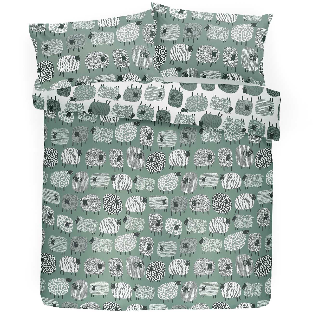 Dotty Sheep Duvet Cover Set - Duck Egg