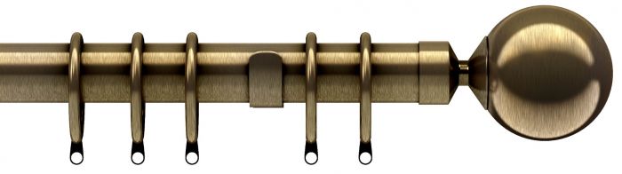 28mm Nikola Fixed Pole Set - Antique Brass