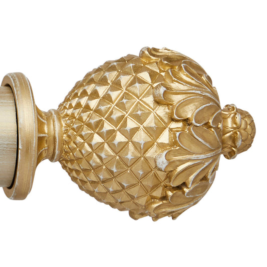 45mm Ashbridge Botanical Finial Pk1 - Gold On White