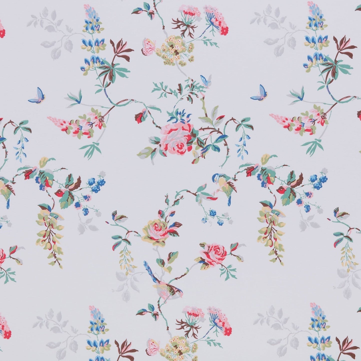 Birds And Roses Fabric