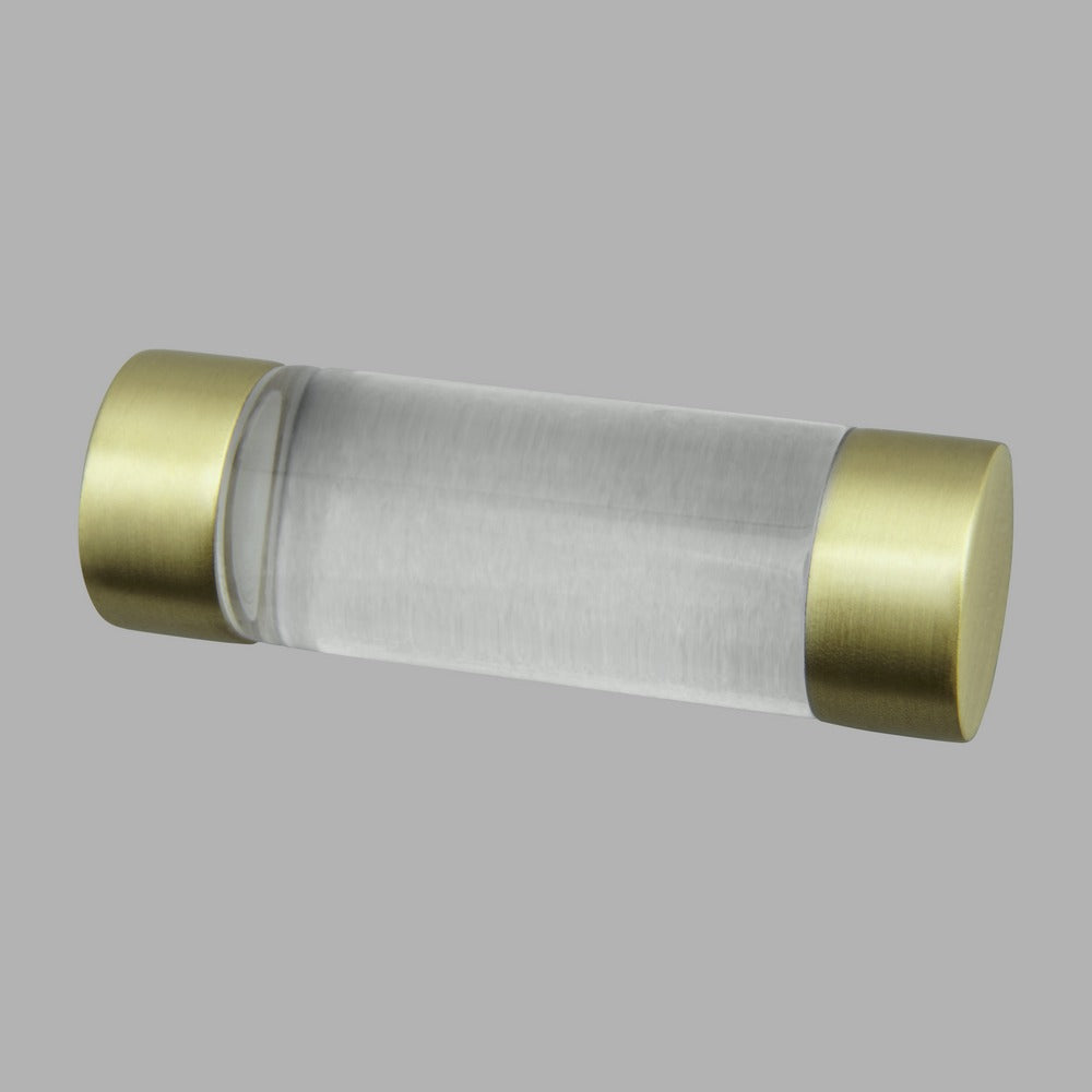 Acrylic Glass Cylinder Cord Pull - Brass