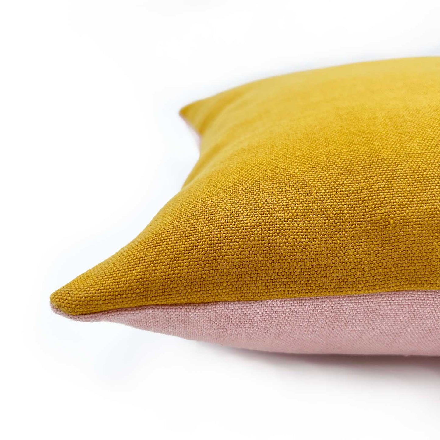 Elba Linen Cushion - Blush/Maize