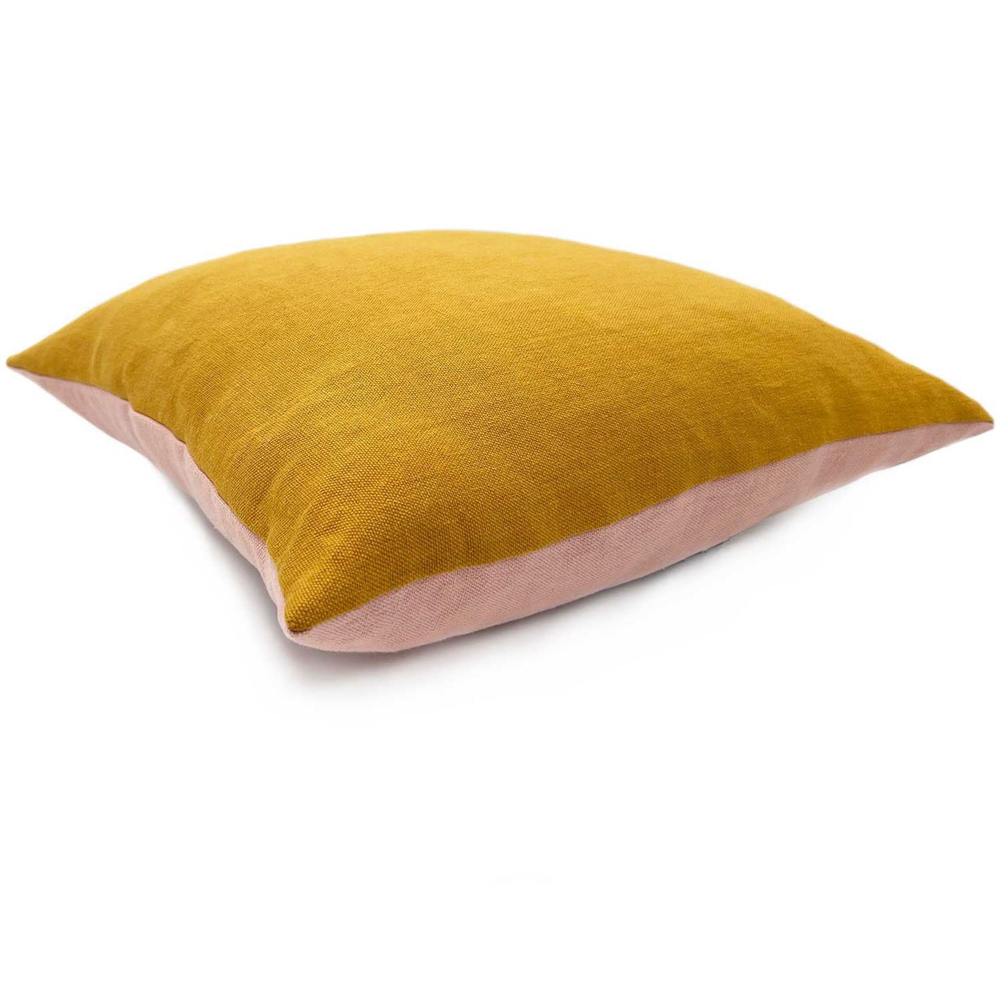 Elba Linen Cushion - Blush/Maize