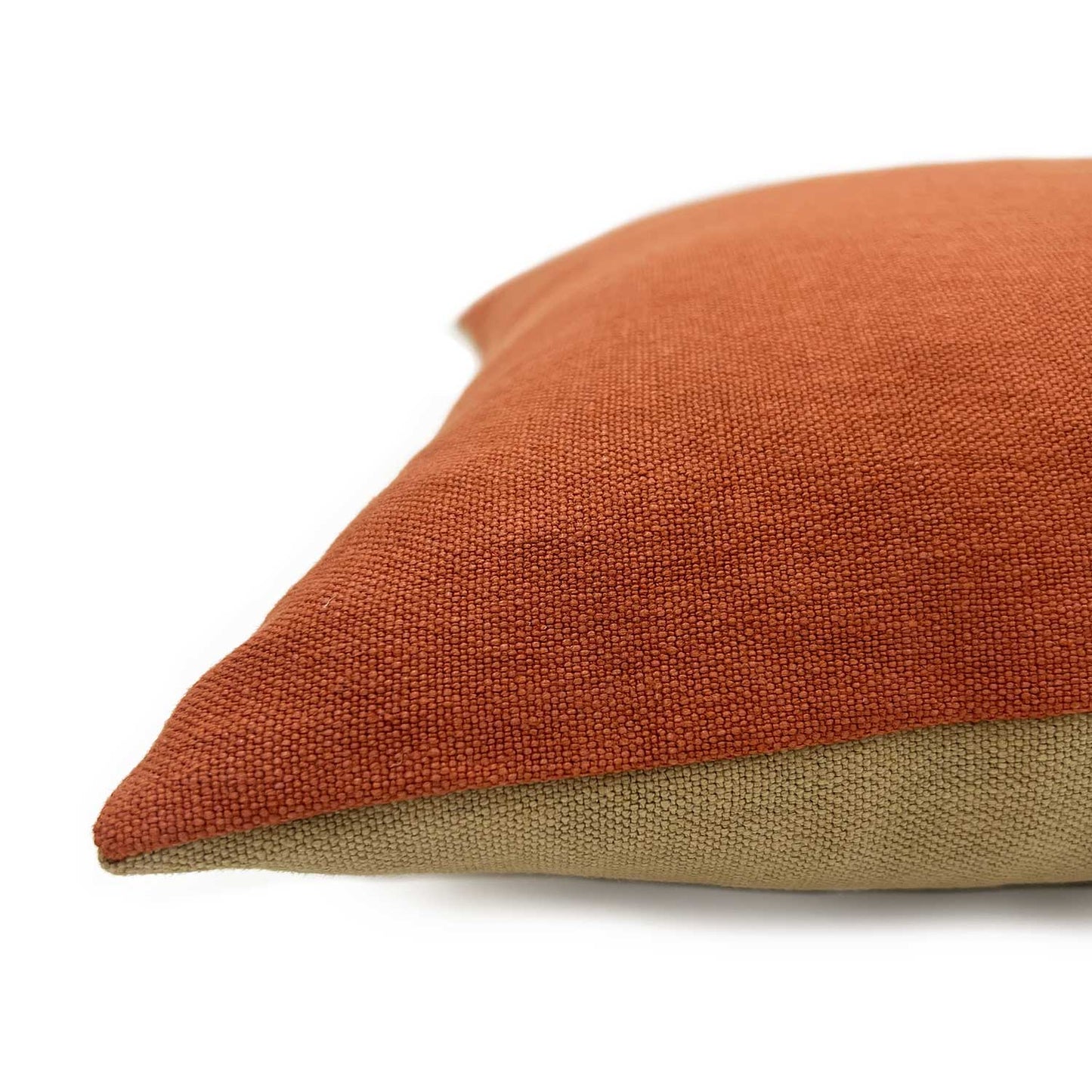 Elba Linen Cushion - Bisque/Cayenne