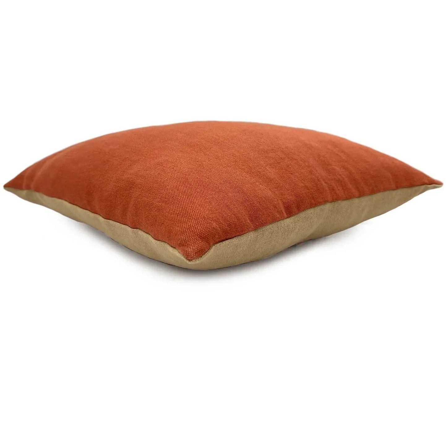 Elba Linen Cushion - Bisque/Cayenne