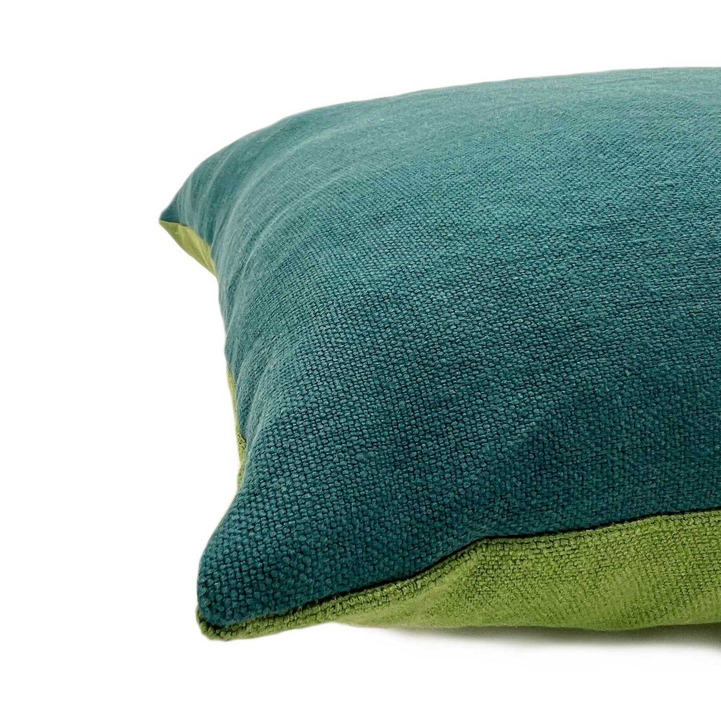 Elba Linen Cushion - Mantis/Petrol