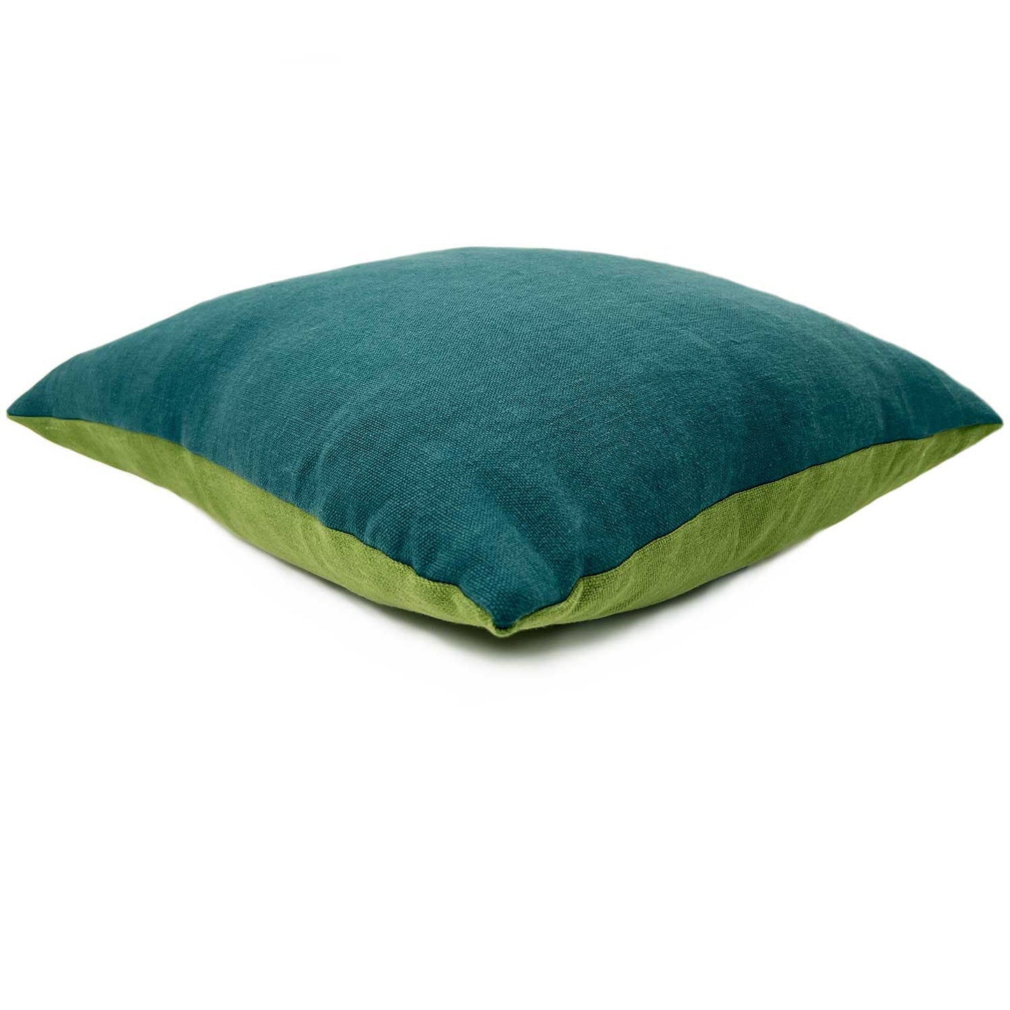 Elba Linen Cushion - Mantis/Petrol