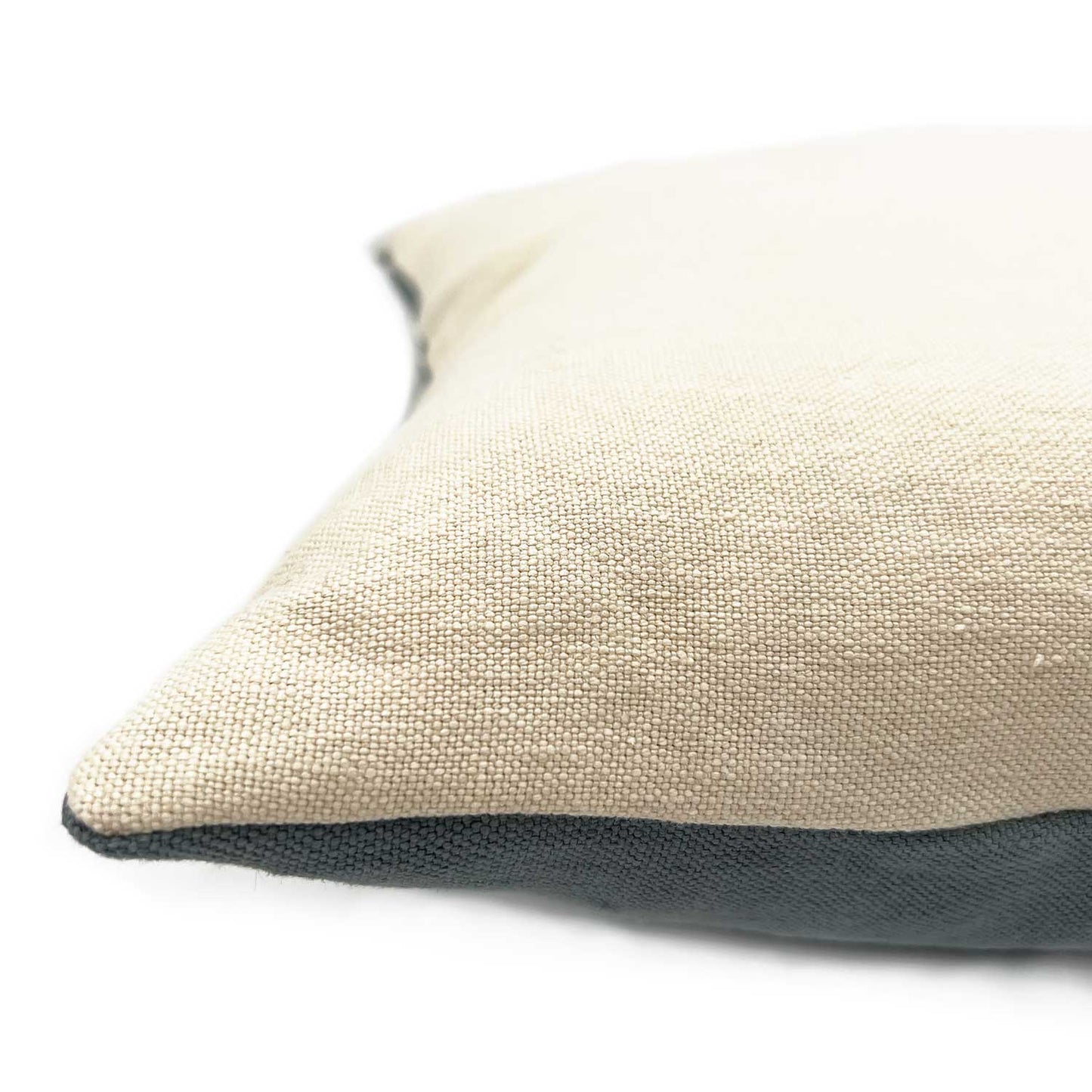 Elba Linen Cushion - Cerulean/Eggshell