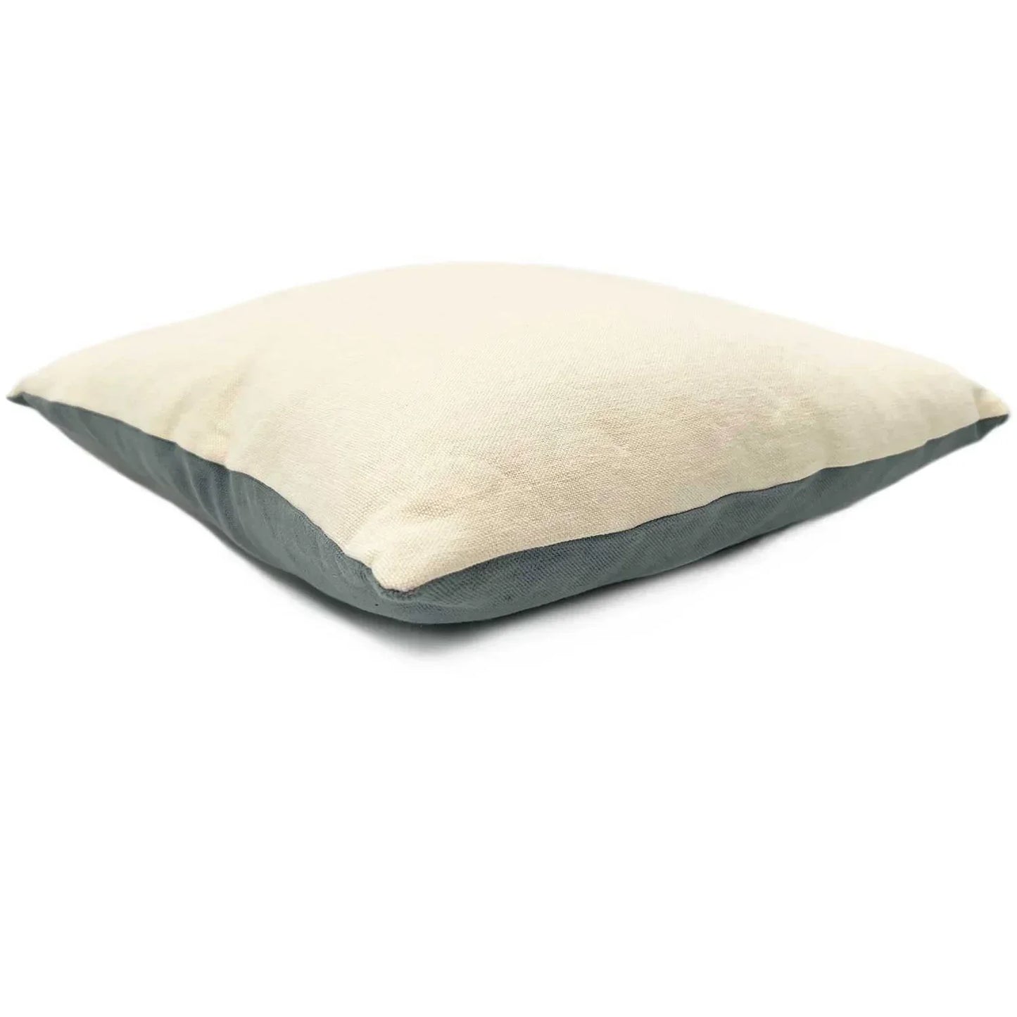 Elba Linen Cushion - Cerulean/Eggshell