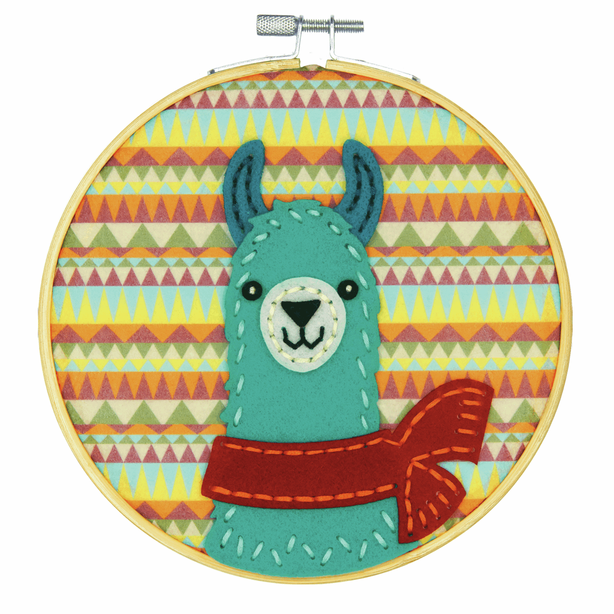 Felt Applique Kit With Hoop - Llama