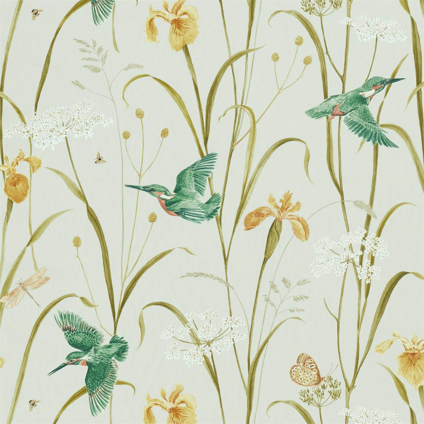 Kingfisher & Iris Fabric