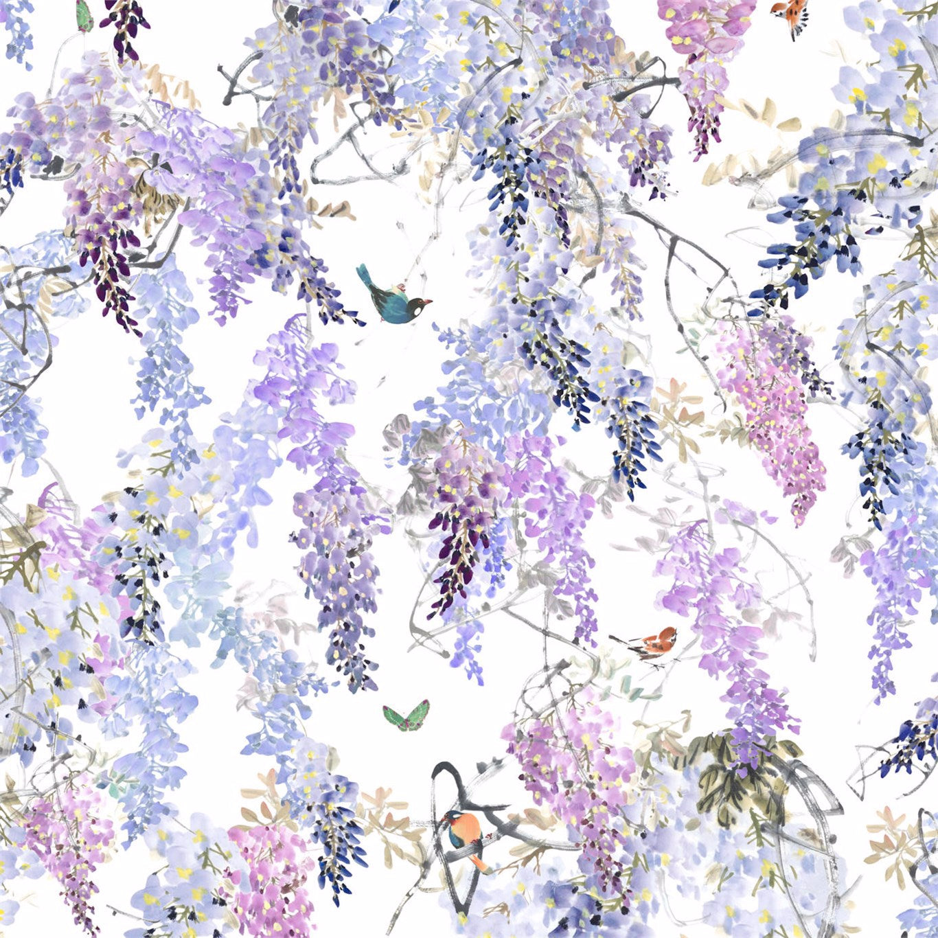 Wisteria Falls Panel A Wallpaper