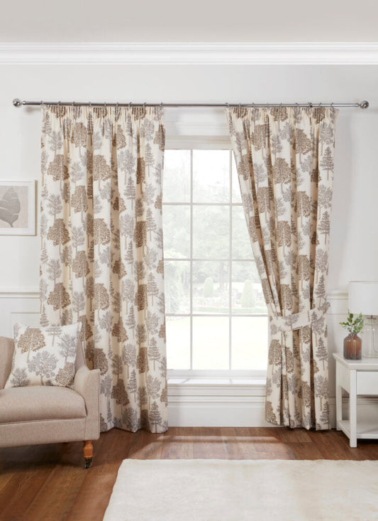 Coppice Pencil Pleat Curtains - Natural