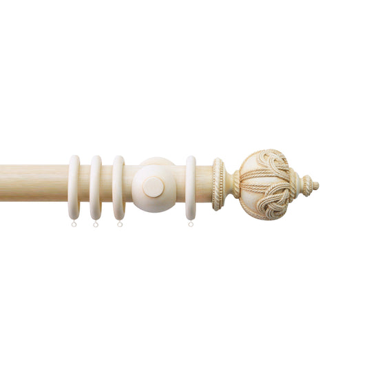 63mm Handcrafted Grande Rope Complete Pole Set - Ivory