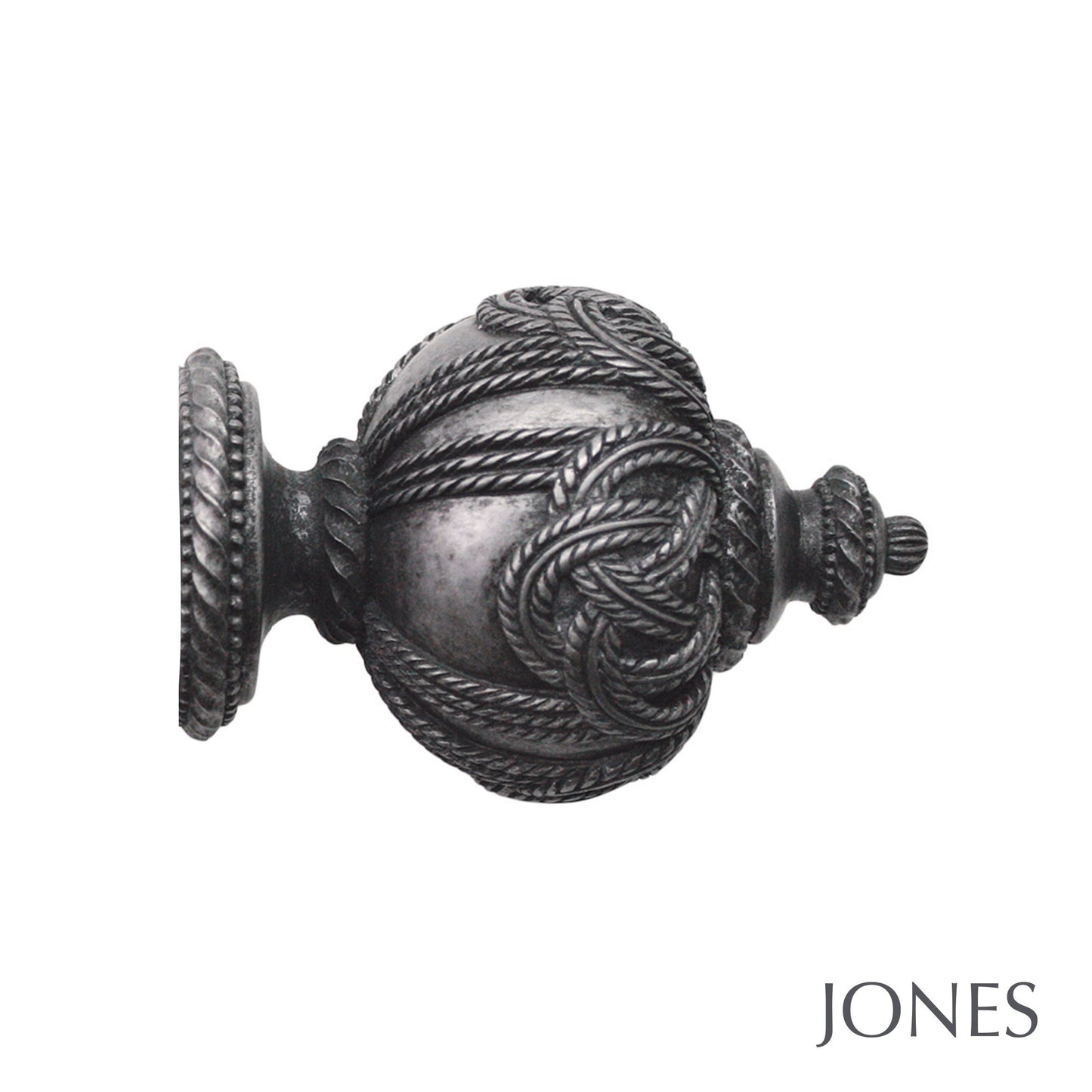 63mm Grande Rope Finial - Pewter