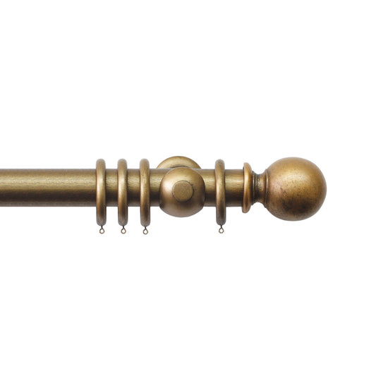 63mm Handcrafted Grande Ball Complete Pole Set - Antique Gold
