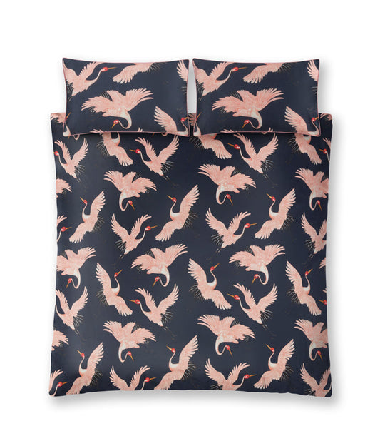 Oriental Birds Duvet Set - Navy