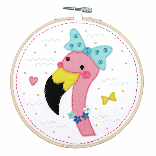 Felt Craft Kit With Frame - Flamingo