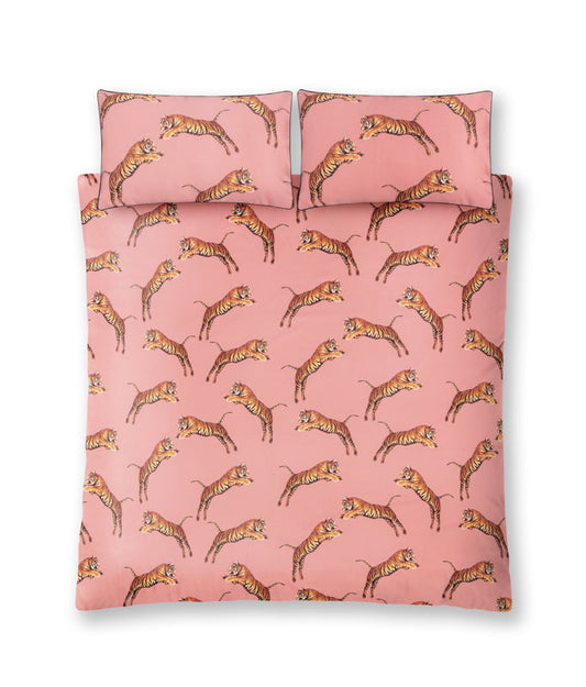 Pounching Tigers Duvet Set - Blossom