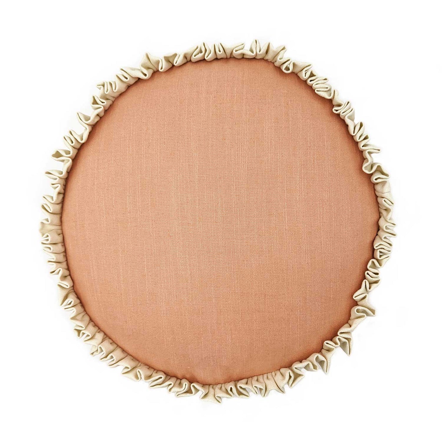 Round Double Ruffle Cushion - Blush