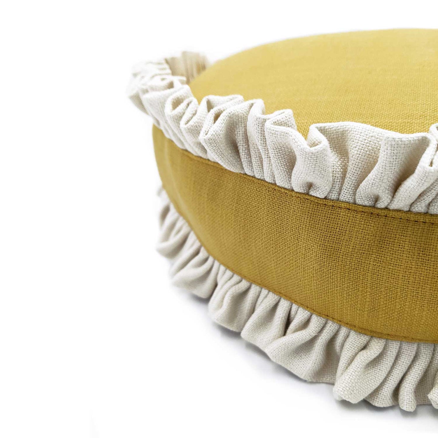 Round Double Ruffle Cushion - Dandelion