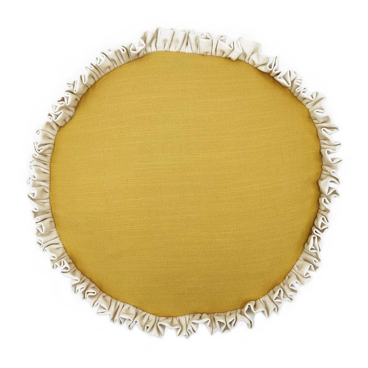 Round Double Ruffle Cushion - Dandelion