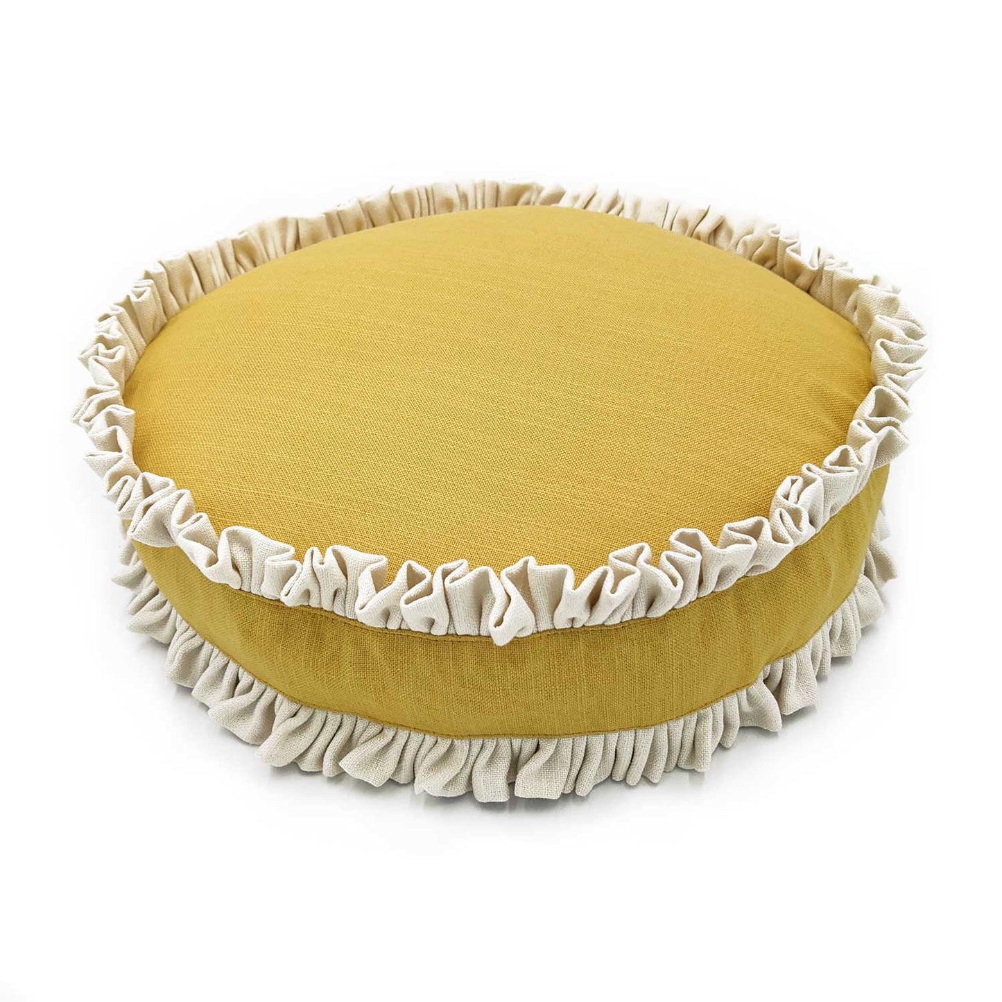 Round Double Ruffle Cushion - Dandelion