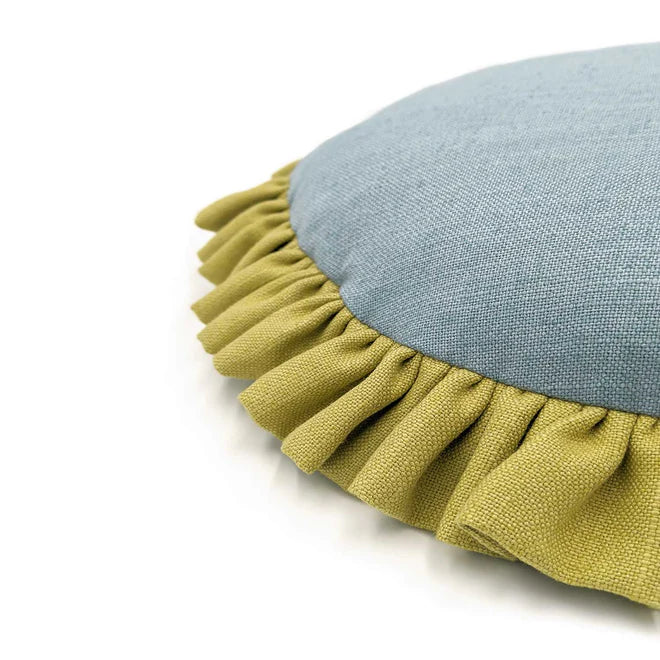 Round Single Ruffle Cushion - Periwinkle