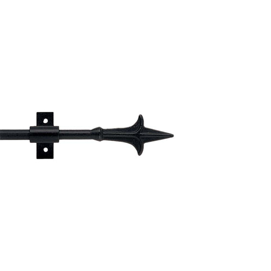 12mm Black Iron Wrought Pole Set - Spear