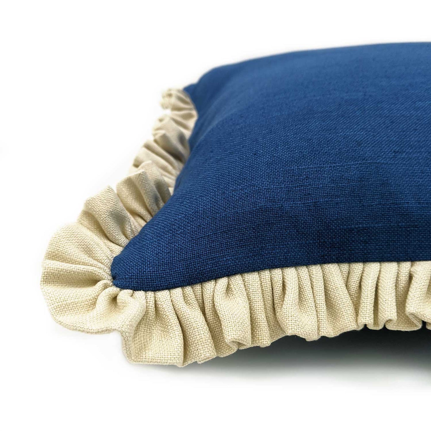 Square Ruffle Cushion - Cobalt