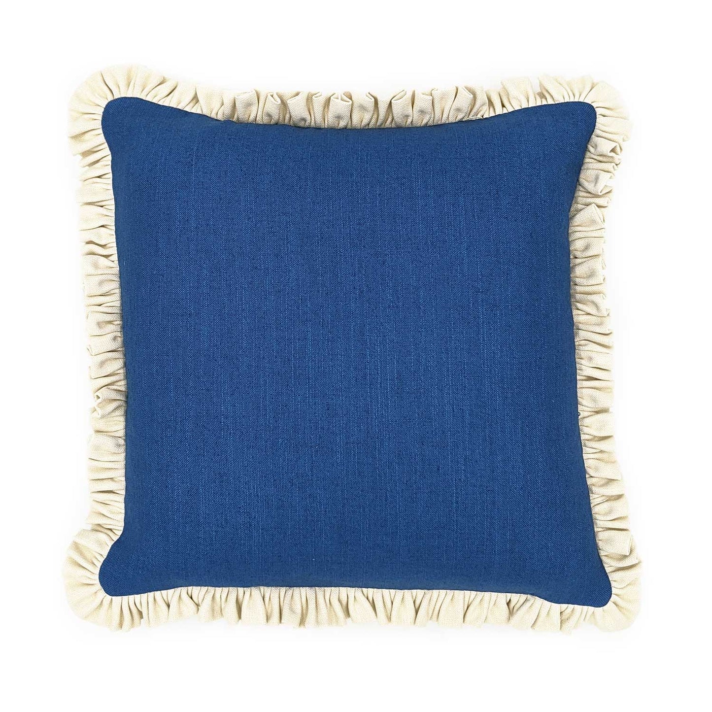Square Ruffle Cushion - Cobalt