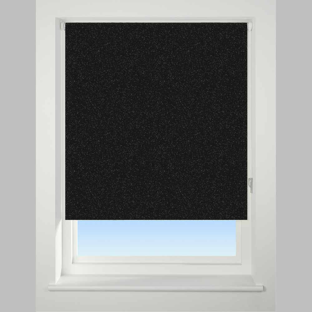 Blackout Textured Sparkle Black Roller Blind