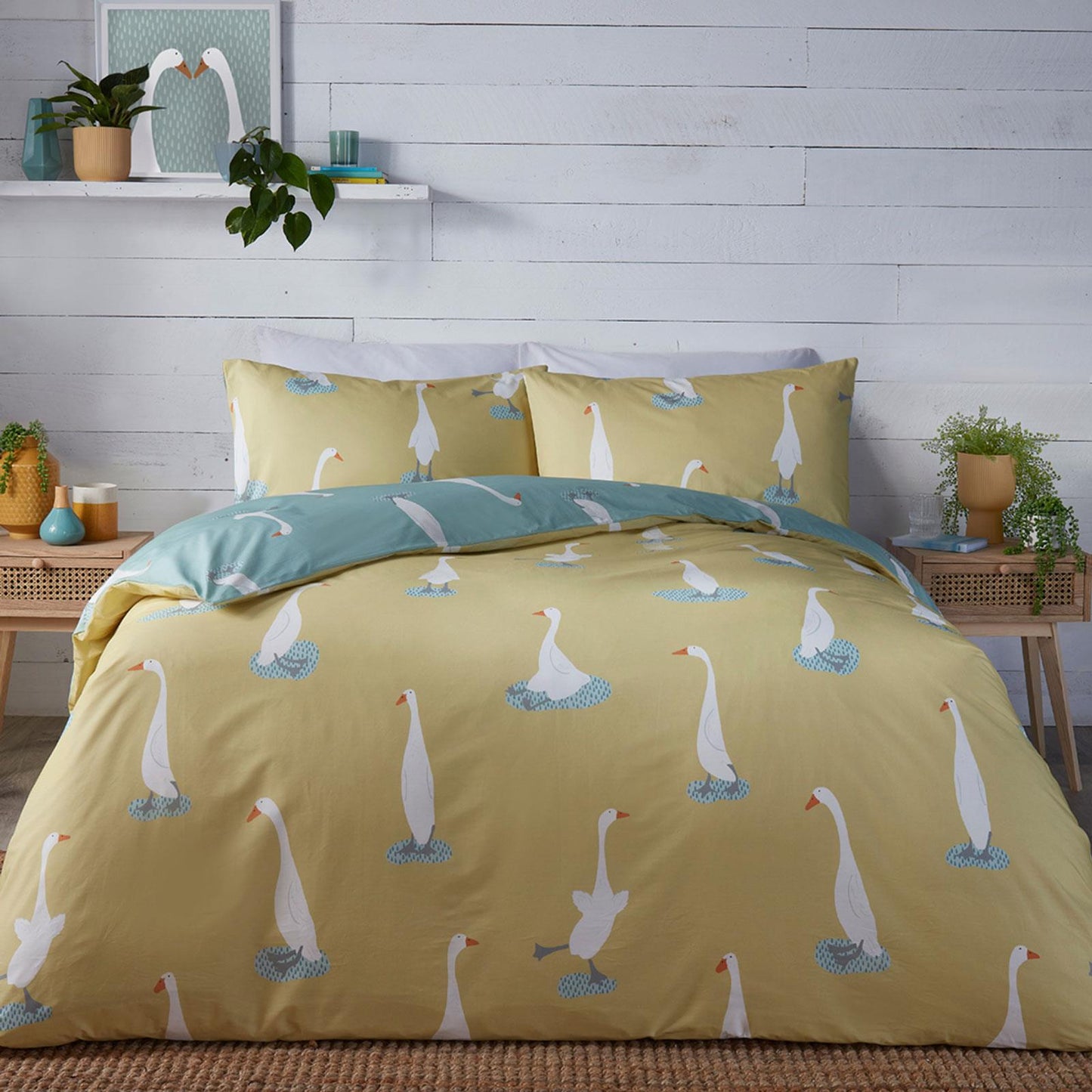 Puddles The Duck Duvet Cover Set - Yellow