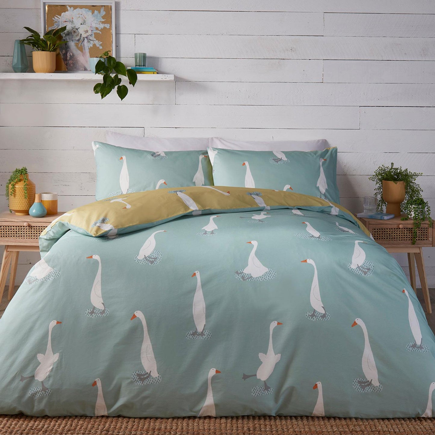 Puddles The Duck Duvet Cover Set - Yellow