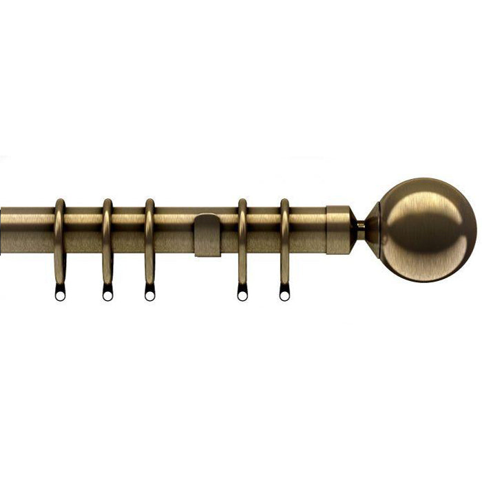 28mm Nikola Fixed Pole Set - Antique Brass