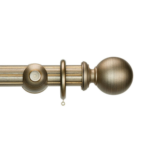 50mm Duet Pole Set Complete with Ball Finials - Byzantine Bronze