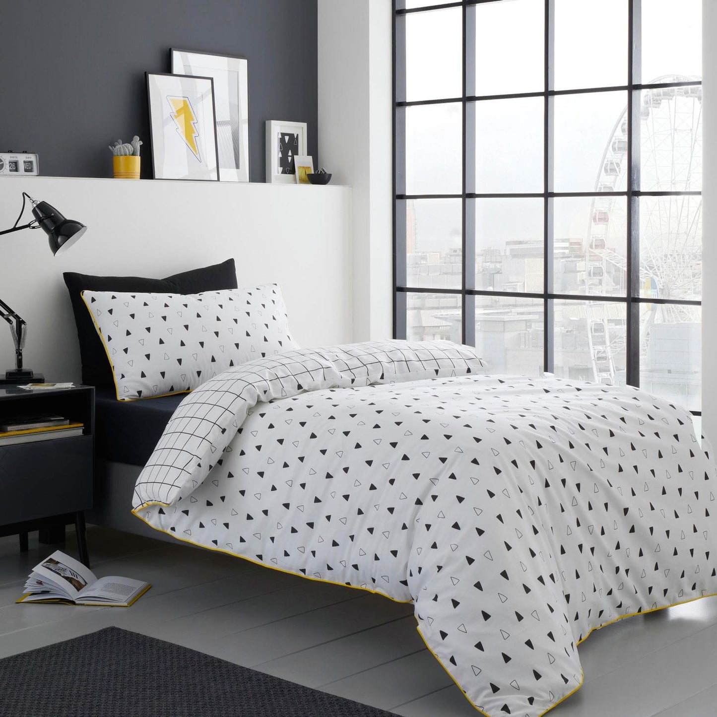 Kite Duvet Cover Set - Black/White