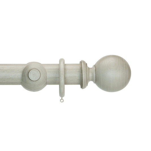50mm Duet Pole Set Complete with Ball Finials - Chateau Grey
