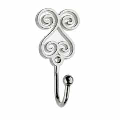 Swirl Tieback Hook - Satin Steel
