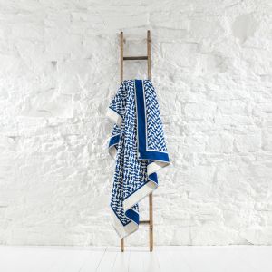 Tidal Recycled Cotton Throw - Cobalt