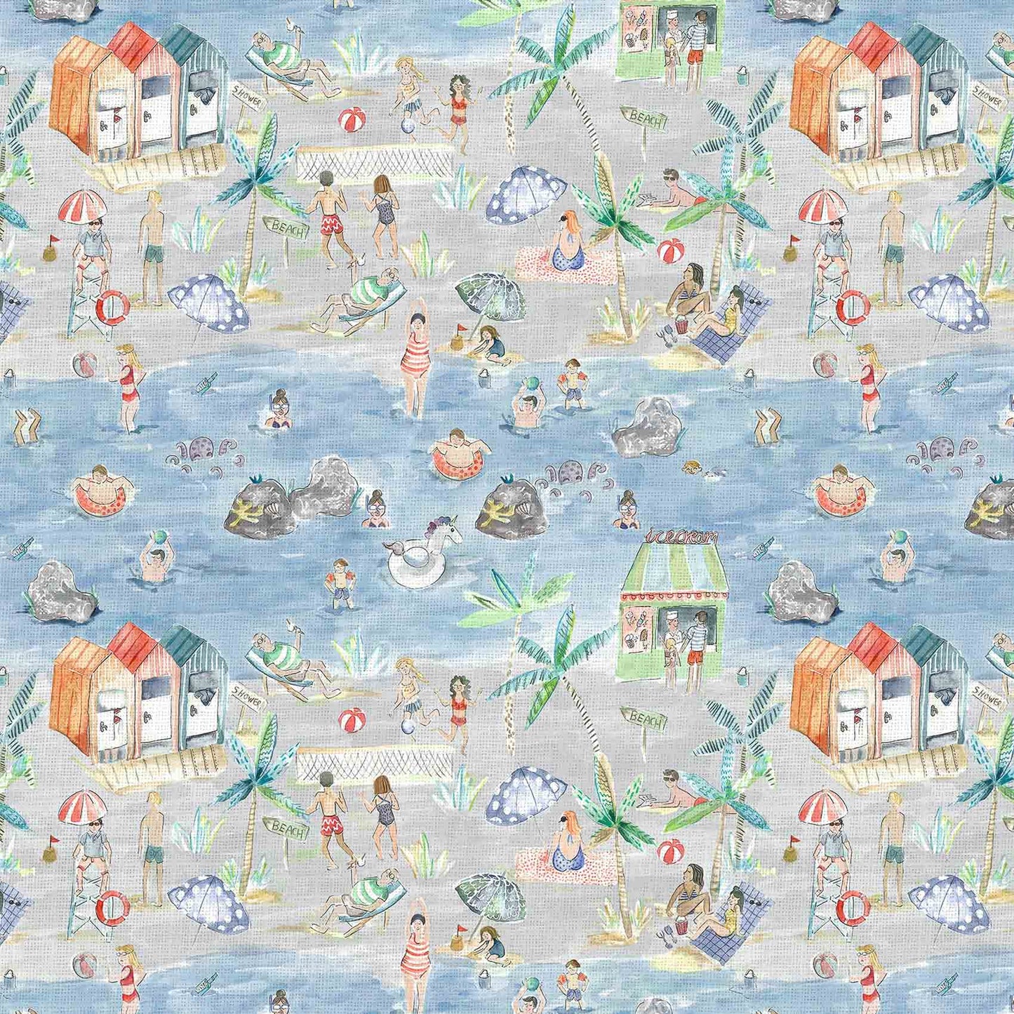 Lets Go To The Beach Fabric