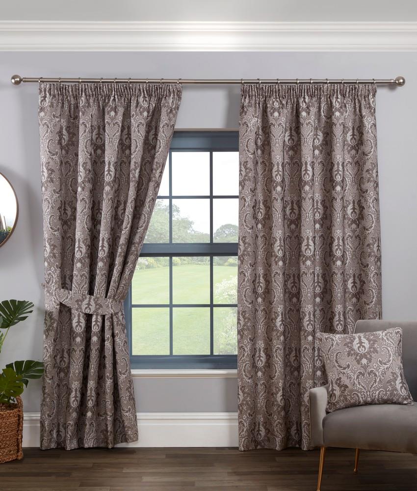 Tegola Pencil Pleat Curtains - Charcoal